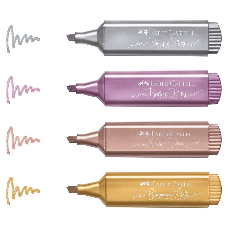 FABER-CASTELL Zakreślacze metaliczne 4 kolory (2)