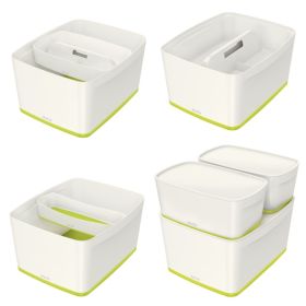 MyBox duży z pokrywką, biało-zielony Szer. x wys.x gł. (mm) 318 x 198 x 385 (2)