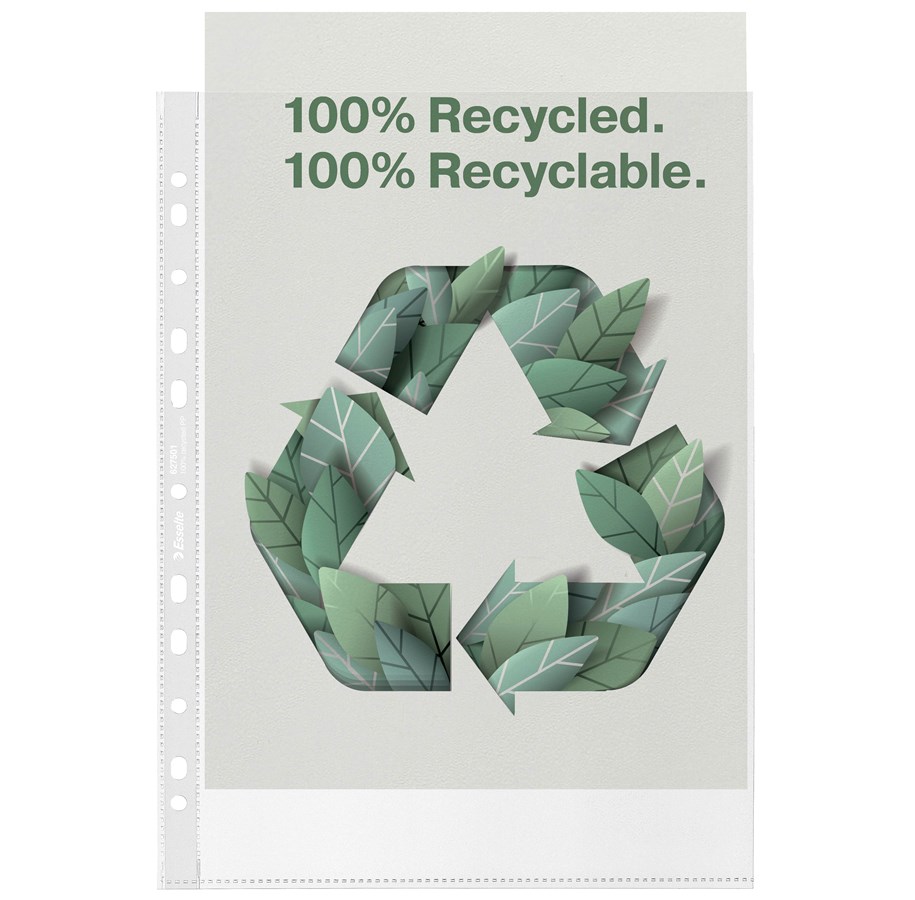 Koszulki groszkowe Esselte Recycled Premium A4, 100 mic, PP, w kartoniku, op. 100 szt.     
Esselte - liczy się jakość! (3)