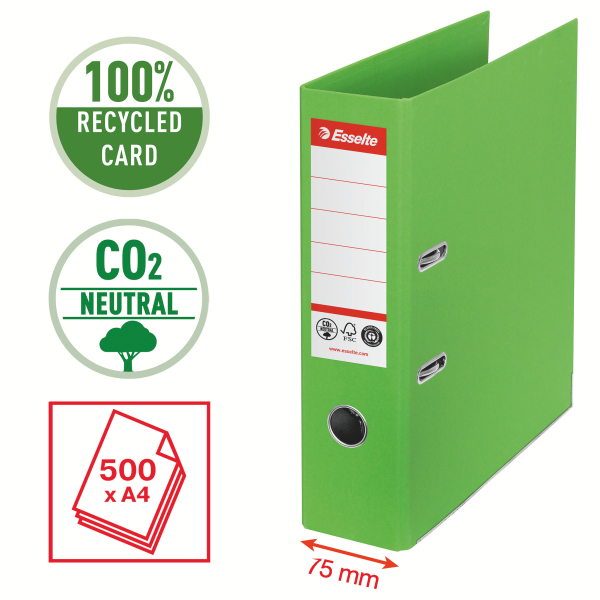 Esselte Segregator Esselte No.1 neutralny pod względem emisji CO2, A4, szer. 75 mm, zielony 
Esselte - liczy się jakość! (2)