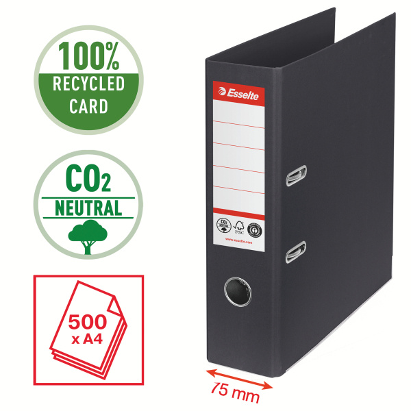 Esselte Segregator Esselte No.1 neutralny pod względem emisji CO2, A4, szer. 75 mm, czarny   
Esselte - liczy się jakość! (2)