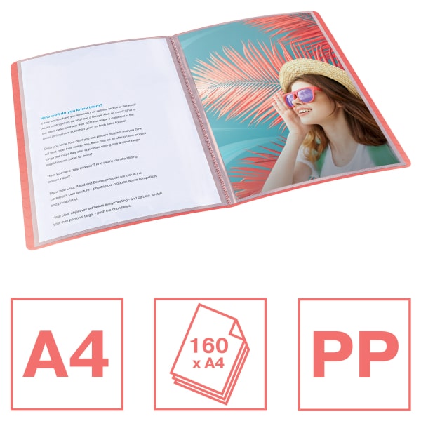 ESSELTE Colour’Breeze Album ofertowy z 80 koszulkami koralowy (3)
