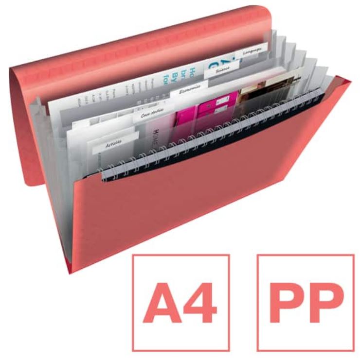 ESSELTE Colour’Breeze Teczka z poszerzanymi przegródkami (6 przegródek) koralowa (2)