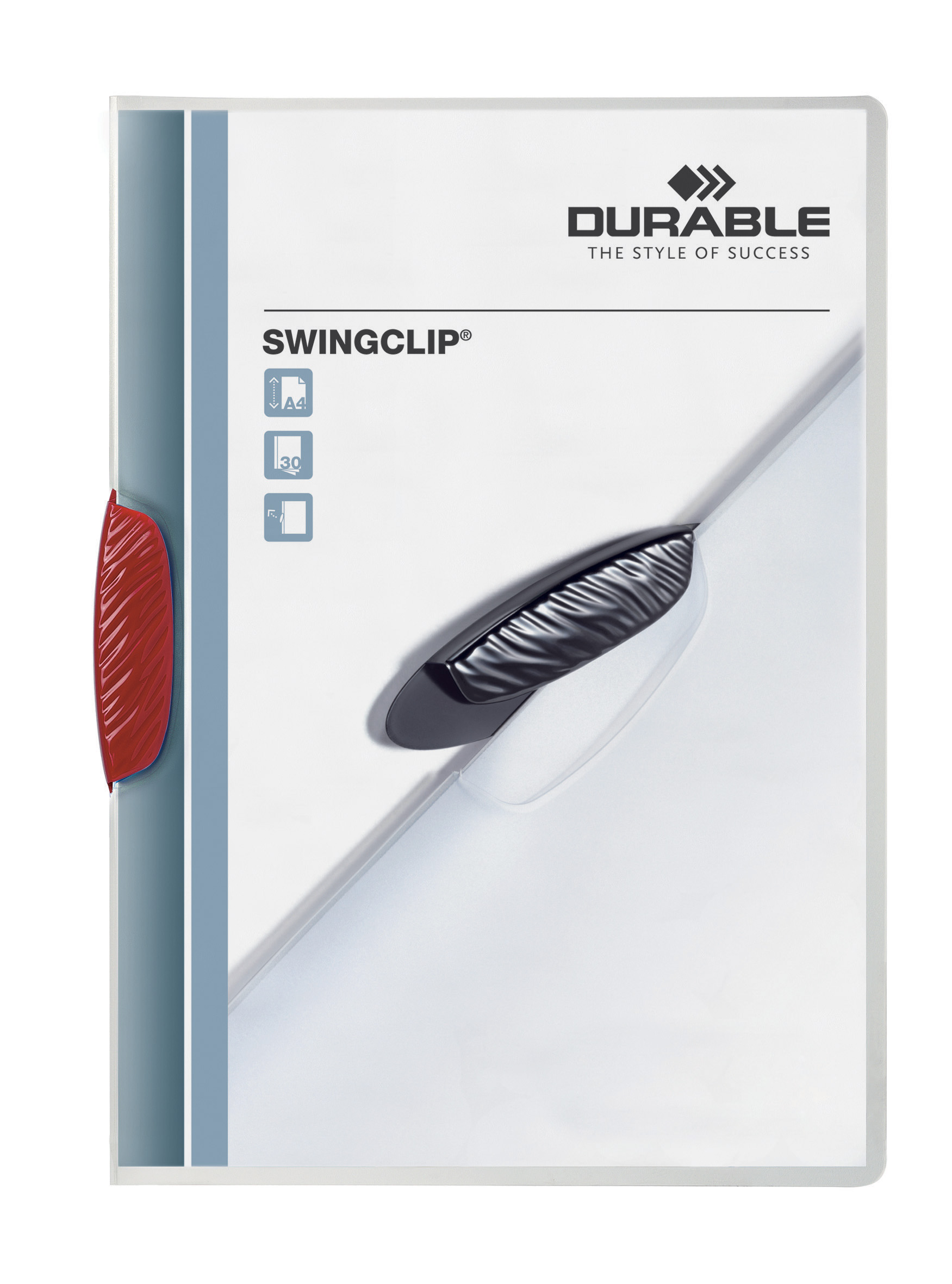 SKOROSZYT ZACISKOWY DURABLE SWINGCLIP czerwony (2)
