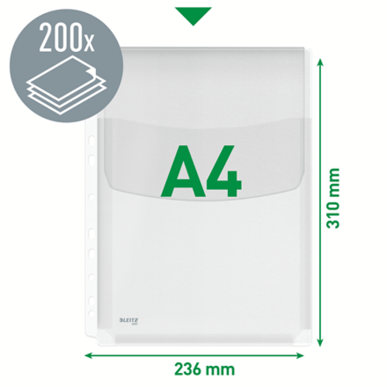 LEITZ Premium Koszulki na katalogi A4 groszkowe z klapką 170mic. 5 szt. (2)