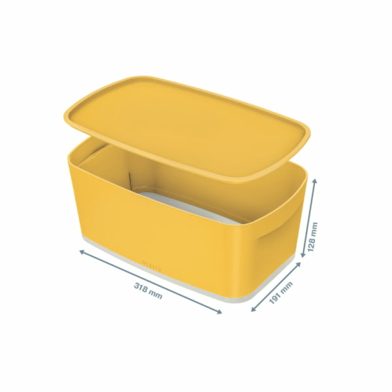 LEITZ MyBox Cosy Mały pojemnik do przechowywania z pokrywką żółty (2)