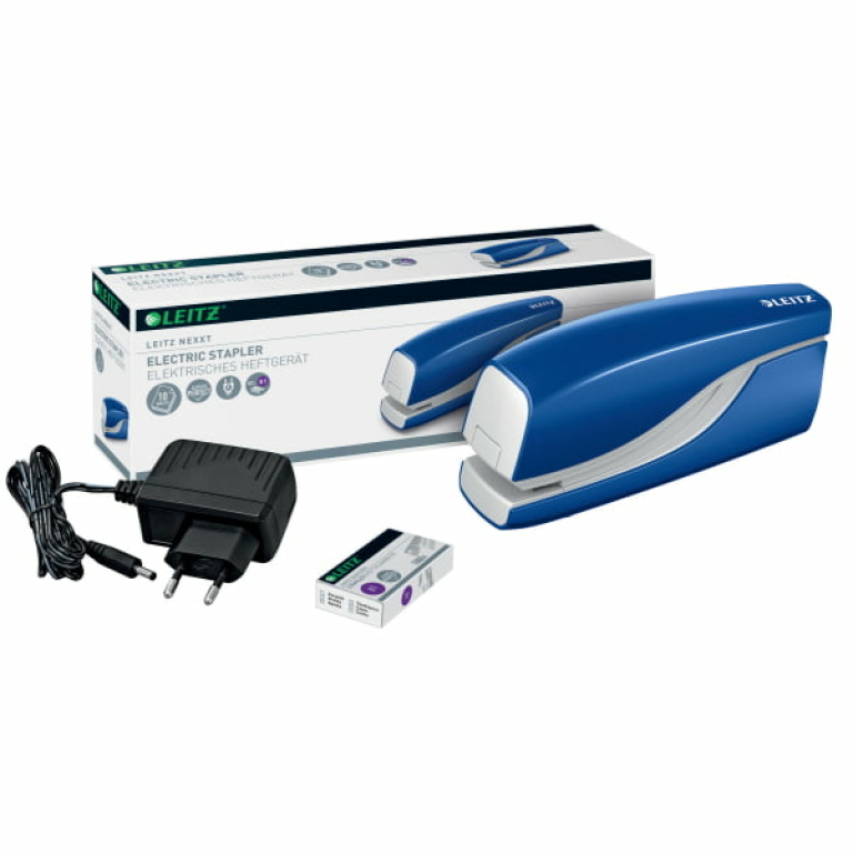 LEITZ Wow NeXXt Zszywacz elektryczny do 10 kartek niebieski (3)