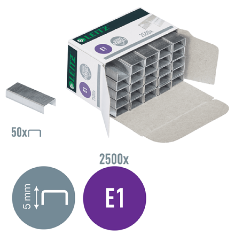 LEITZ Zszywki do zszywaczy elektrycznych E1 2500 sztuk (2)