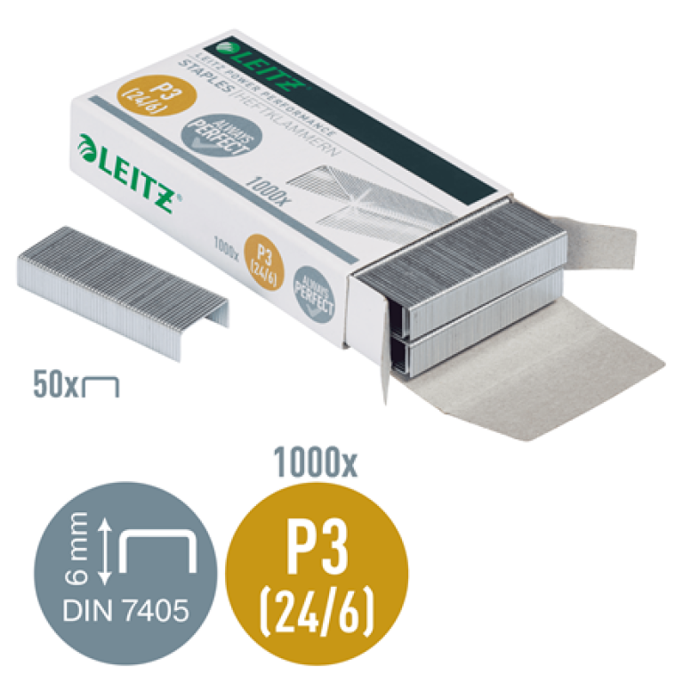 LEITZ Power Performance Zszywki galwanizowane 24/6 1000 sztuk (2)