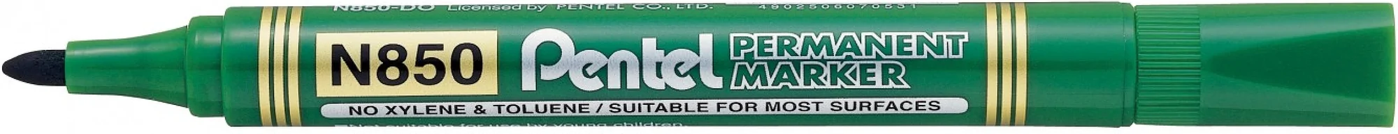 MARKER PERMANENTNY, NIEZMYWALNY PENTEL N850 K. OKRĄGŁA ZIELONY. CENA ZA 1 SZT. (2)