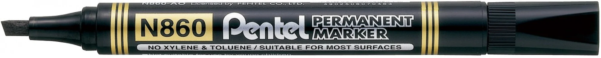 MARKER PERMANENTNY, NIEZMYWALNY PENTEL N860 K. ŚCIĘTA CZARNY. CENA ZA 1 SZT. (2)