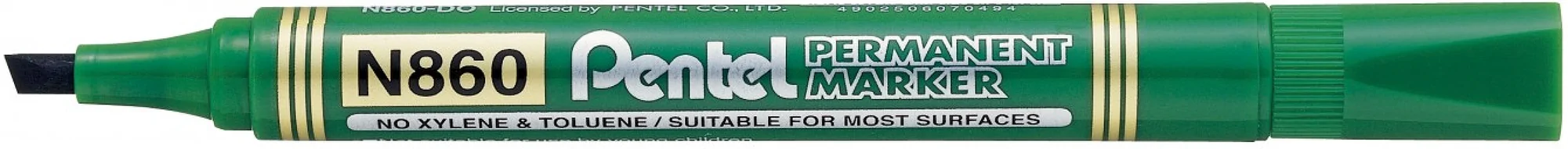 MARKER PERMANENTNY, NIEZMYWALNY PENTEL N860  K. ŚCIĘTA ZIELONY. CENA ZA 1 SZT. (2)