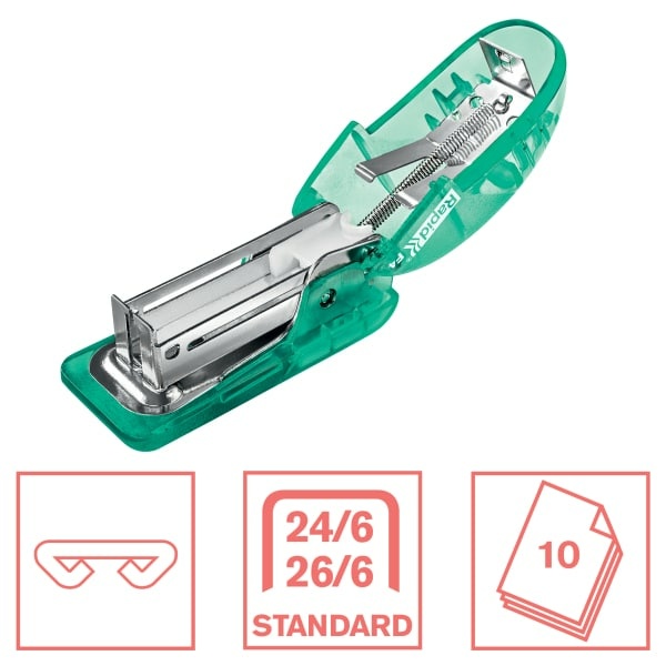 RAPID Colour’Breeze F4 Zszywacz mini do 10 kartek zielony (3)