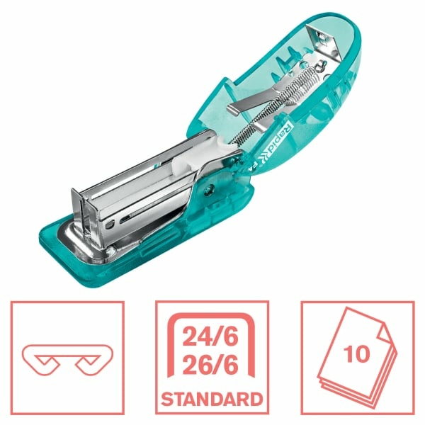 RAPID Colour’Breeze F4 Zszywacz mini do 10 kartek niebieski (2)
