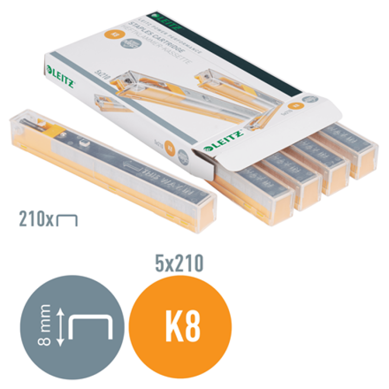LEITZ Power Performance Zszywki do zszywacza kasetowego K8 5 kasetek x 210 zszywek (2)