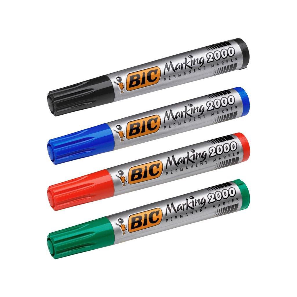 MARKER PERMANENTNY BIC CZERWONY OKRĄGŁA KOŃCÓWKA OPAKOWANIE ZBIORCZE 12 SZT.CENA ZA 1 SZT. (2)