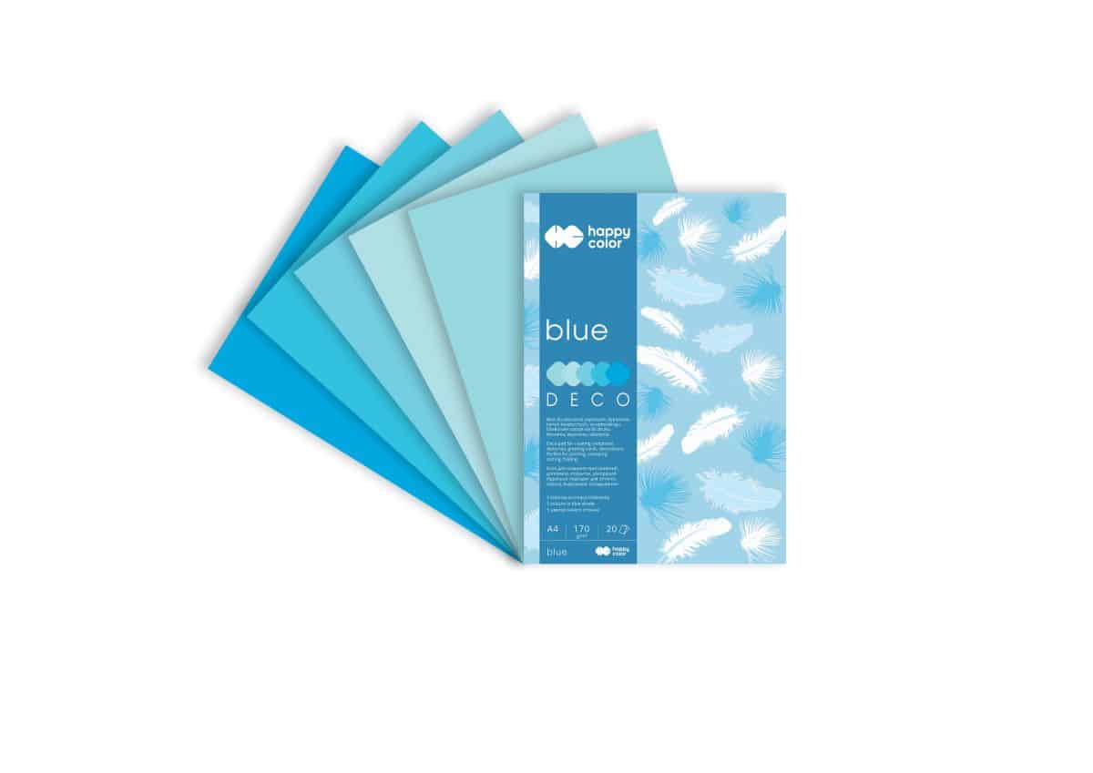 BLOK DECO HAPPY COLOR Blue 170 g/m2, A4, 20 ark., 5 kol. (2)