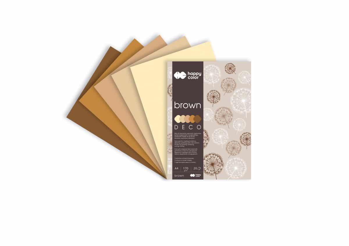 BLOK DECO HAPPY COLOR Brown 170 g/m2, A4, 20 ark., 5 kol. (2)