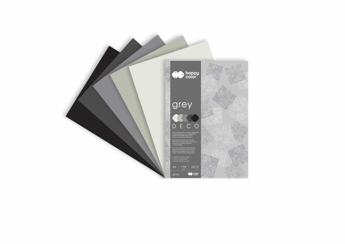 BLOK DECO HAPPY COLOR Grey 170 g/m2, A4, 20 ark., 5 kol. (2)