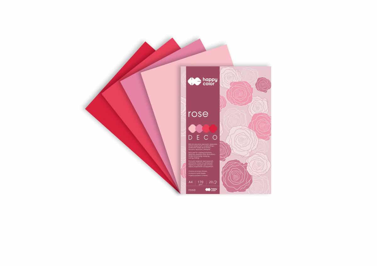 BLOK DECO HAPPY COLOR Rose 170 g/m2, A4, 20 ark., 4 kol. (2)