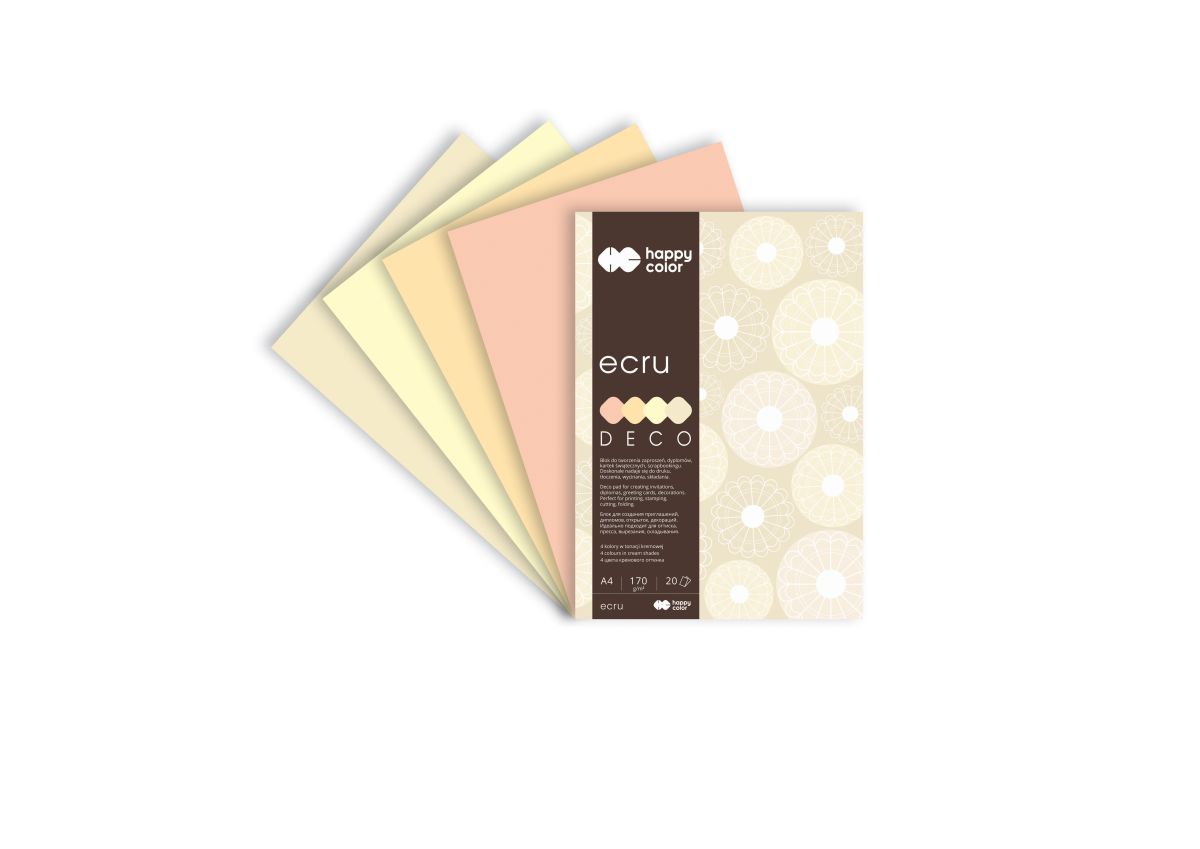 BLOK DECO HAPPY COLOR Ecru 170 g/m2, A4, 20 ark., 4 kol. (2)
