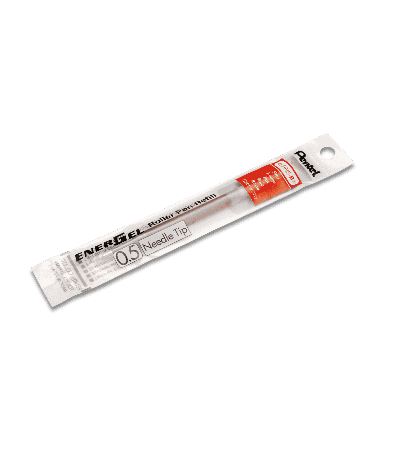 WKŁAD DO PIÓRA KULKOWEGO PENTEL ENER GEL LRN5 CZERWONY 0,5MM (4)