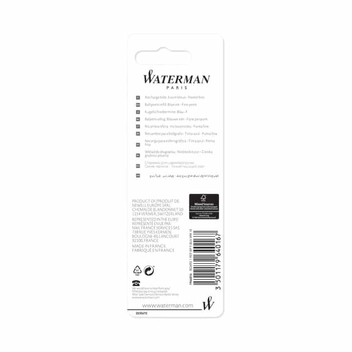 WKŁAD DO DŁUGOPISU WATERMAN NIEBIESKI STANDARD (2)